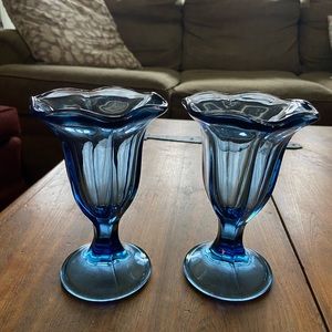 Vintage Cobalt Blue Sundae/Parfait Glasses